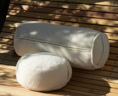 Yogabolster und Yoga-Hocker Schafwolle